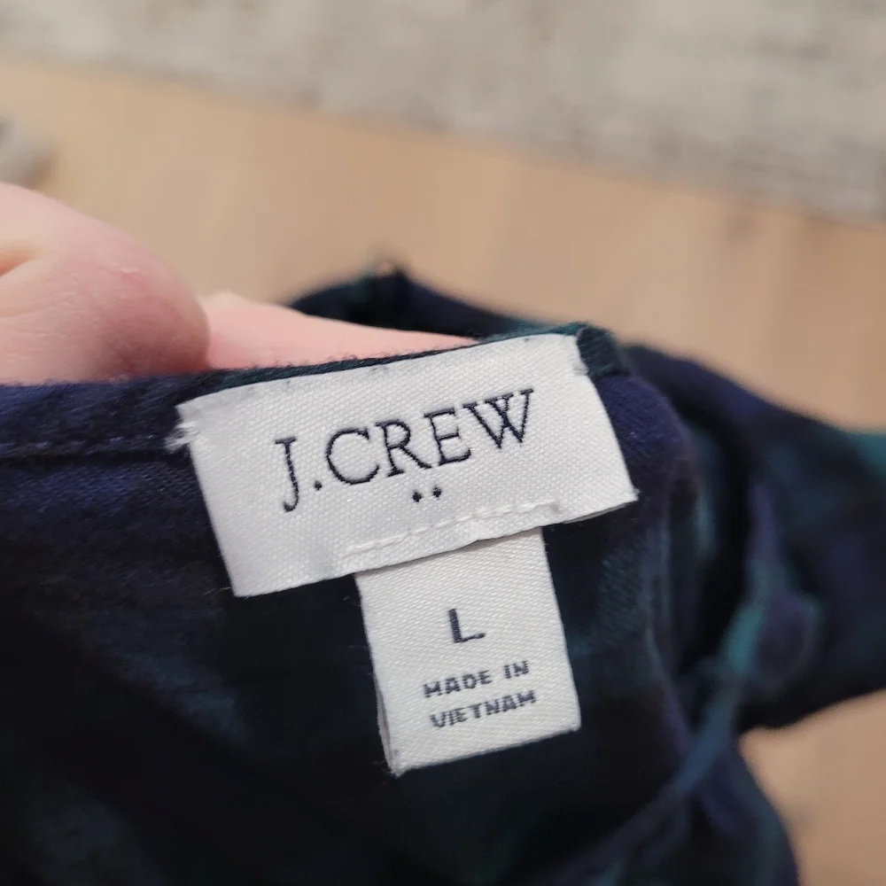 J.Crew Flannel Squareneck Ruffle Top Size Large - Picture 7 of 9